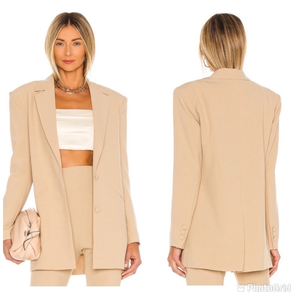 GRLFRND Power Blazer In Neutral